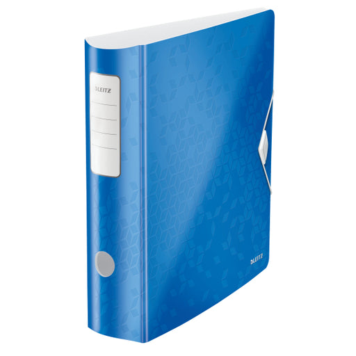 Biblioraft Plastifiat 8.2 cm 180° Albastru Active WOW marca Leitz pentru organizarea și arhivarea documentelor