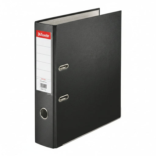 Biblioraft Plastifiat 7.5 cm Negru Economy marca Esselte pentru organizarea și arhivarea documentelor