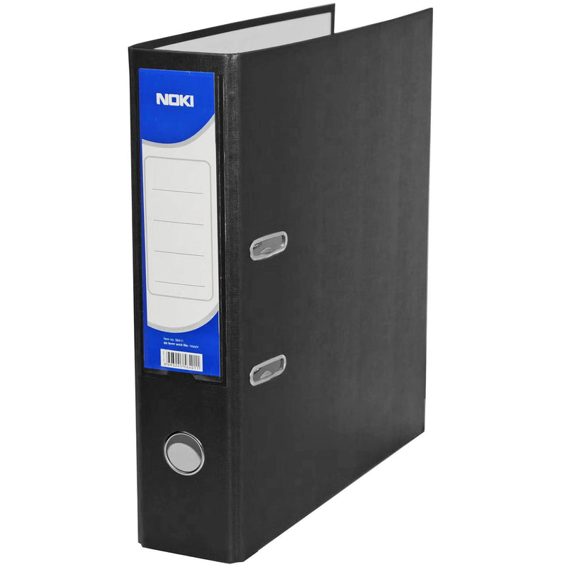 Biblioraft Plastifiat 7.5 cm Negru marca Noki pentru organizarea și arhivarea documentelor
