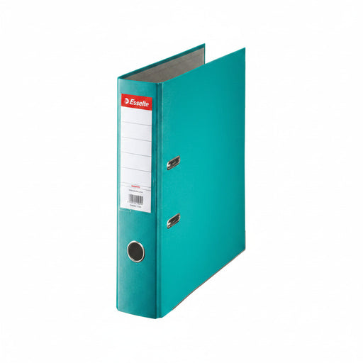 Biblioraft Plastifiat 7.5 cm Turcoaz Economy marca Esselte pentru organizarea și arhivarea documentelor