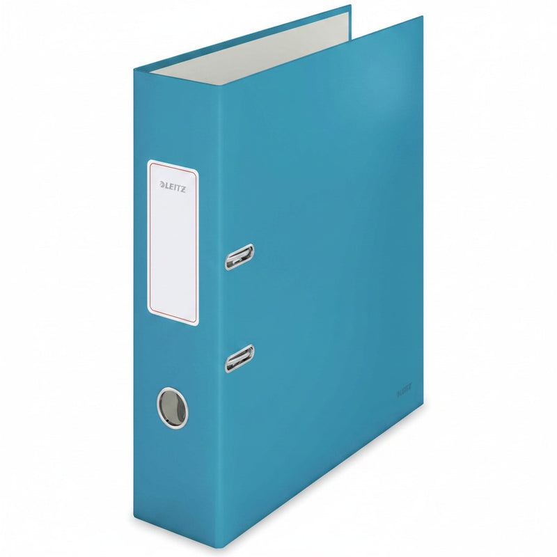 Biblioraft Plastifiat 8 cm 180° Albastru Celest Cosy marca Leitz pentru organizarea și arhivarea documentelor