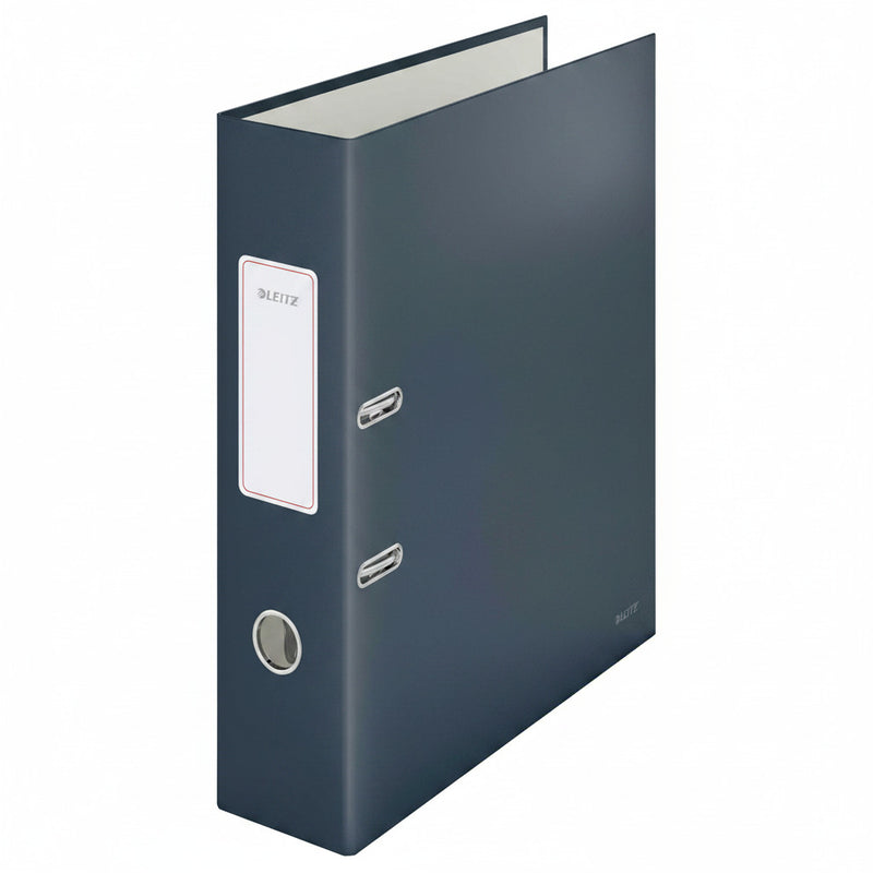 Biblioraft Plastifiat 8 cm 180° Gri Antracit Cosy marca Leitz pentru organizarea și arhivarea documentelor