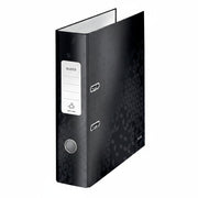 Biblioraft Plastifiat 8 cm 180° Negru WOW marca Leitz pentru organizarea și arhivarea documentelor