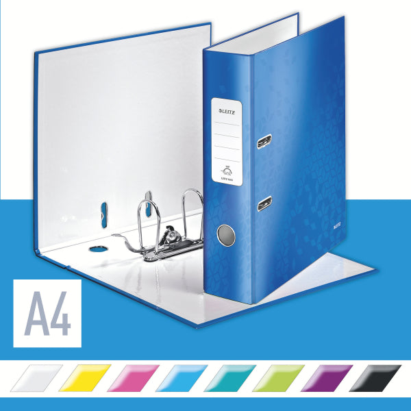 Biblioraft Plastifiat 8 cm Albastru Metalizat WOW - Leitz