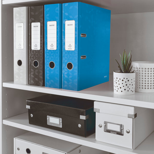 Biblioraft Plastifiat 8 cm Albastru Metalizat WOW - Leitz