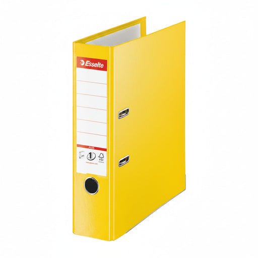 Biblioraft Plastifiat int-ext 8 cm Galben Jumbo Plus marca Esselte pentru organizarea și arhivarea documentelor