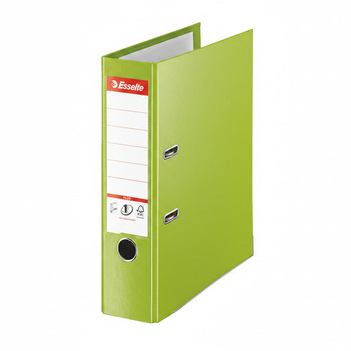 Biblioraft Plastifiat int-ext 8 cm Verde Jumbo Plus marca Esselte pentru organizarea și arhivarea documentelor
