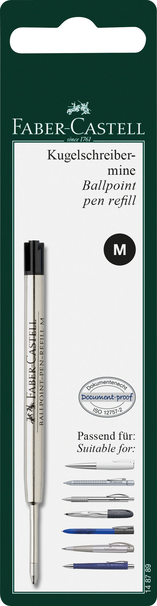 Blister Rezervă Pix Metal M Neagră Faber-Castell
