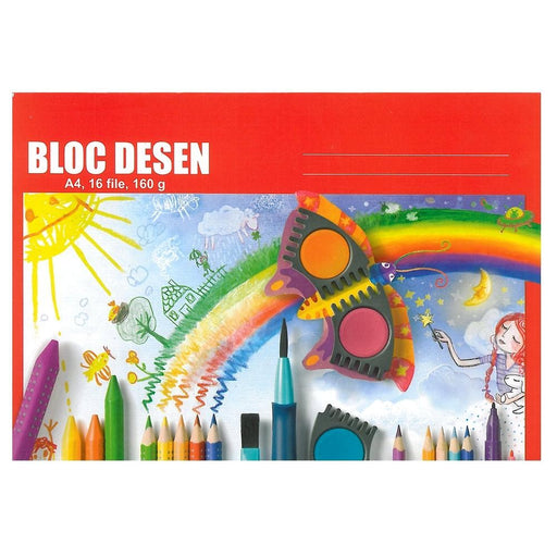 Bloc de Desen A4 160 g 16 File Coperți Carton Policromie