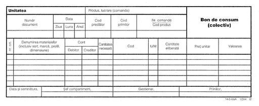 Bon de Consum Colectiv 1/2 A4 1 Exemplar 100 file Nebo