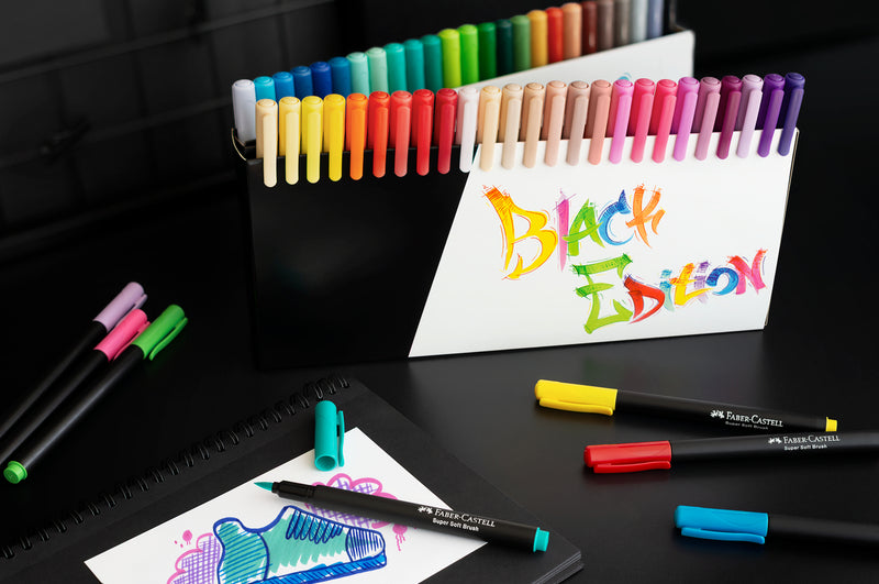 Brush Pens Black Edition 50 Culori Faber-Castell