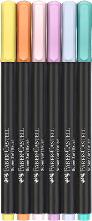 Set 6 Brush Pens Black Edition Culori Pastel Faber-Castell