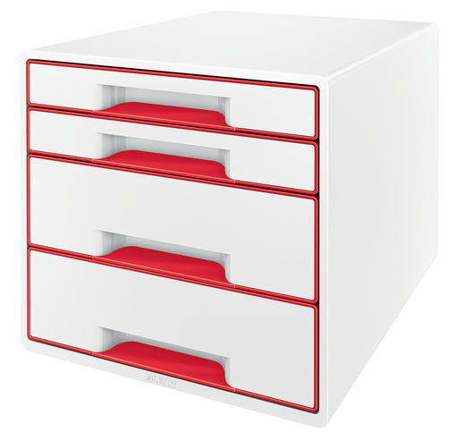 Cabinet 4 Sertare Alb/Rosu Wow Leitz - LEITZ