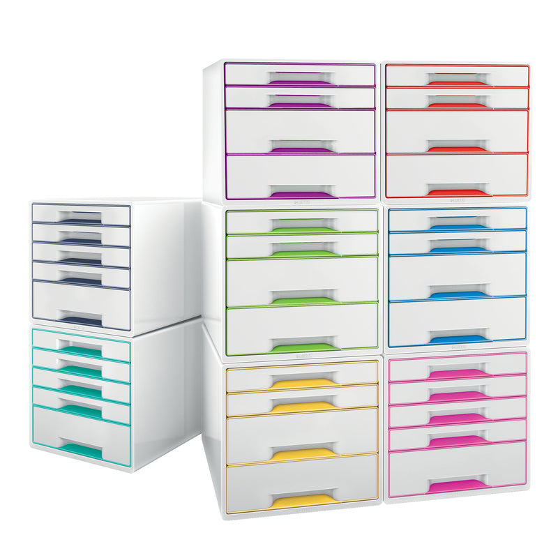 Cabinet 4 Sertare Alb/Rosu Wow Leitz