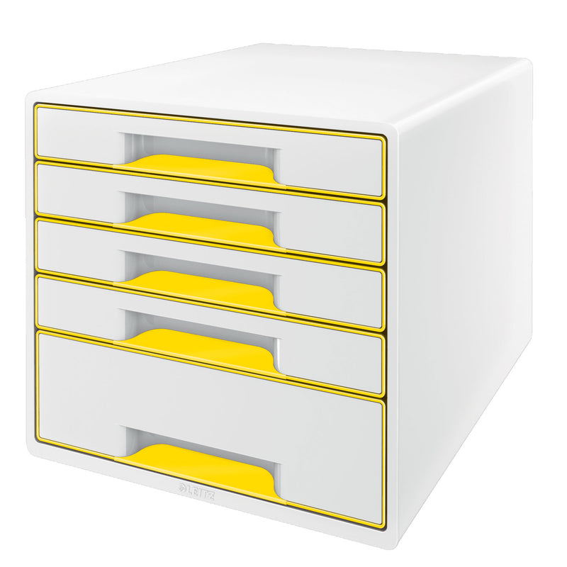 Cabinet 5 Sertare Alb/Galben Wow Leitz - LEITZ