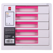 Cabinet 5 Sertare Alb/Roz Deli - DELI