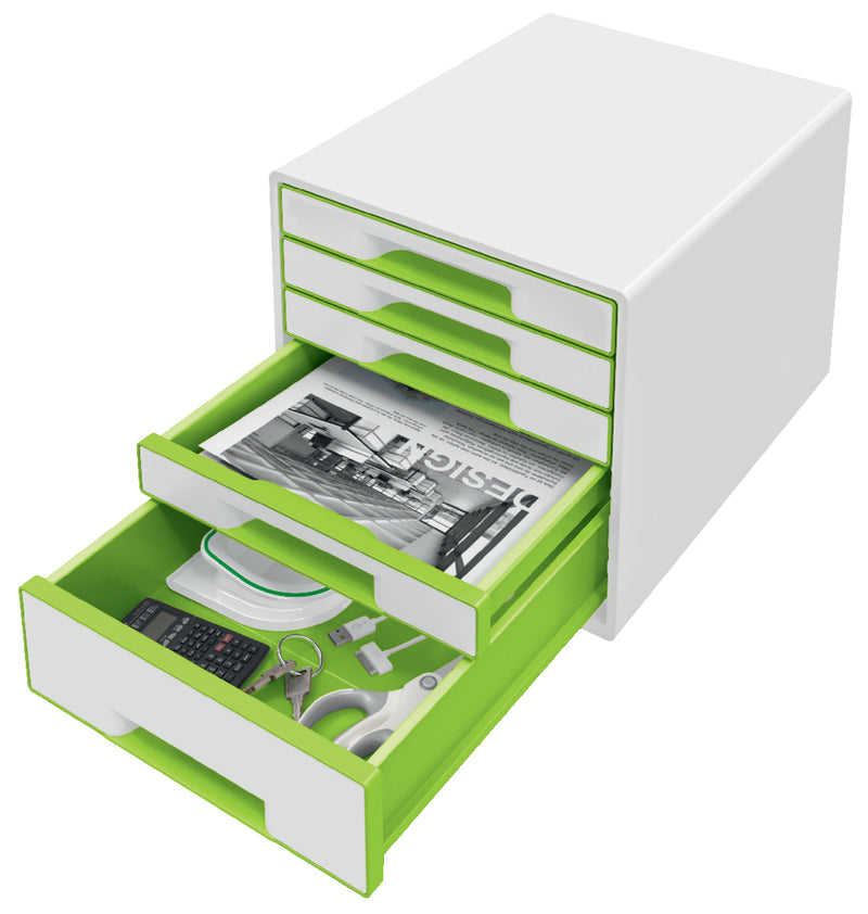 Cabinet Leitz 5 Sertare Alb/Verde Wow