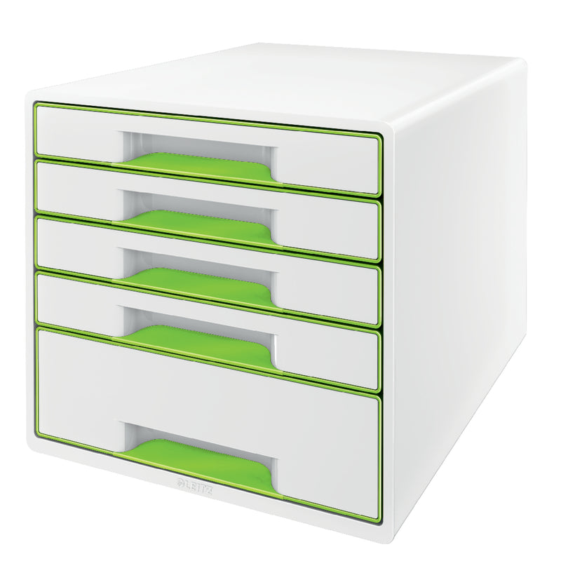 Cabinet Leitz 5 Sertare Alb/Verde Wow - imagine produs