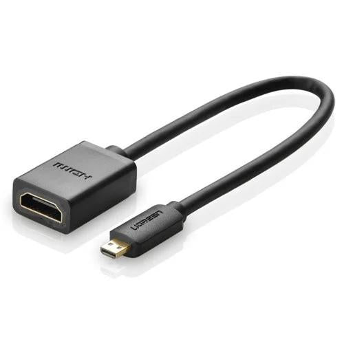 Adaptor Ugreen micro HDMI tata la HDMI mama 4K@60Hz 0.2m negru