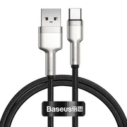 Cablu Baseus Cafule Metal USB la USB-C 1m 66W Negru