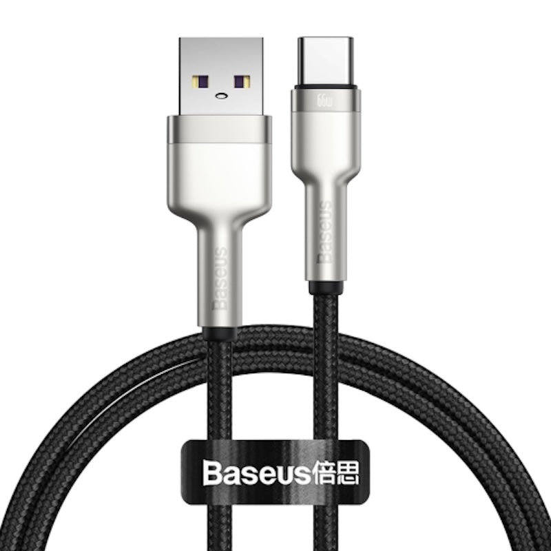 Cablu Baseus Cafule Metal USB la USB-C 1m 66W Negru