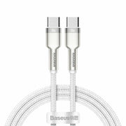 Cablu Baseus Cafule Metal USB-C la USB-C 1m 100W Alb