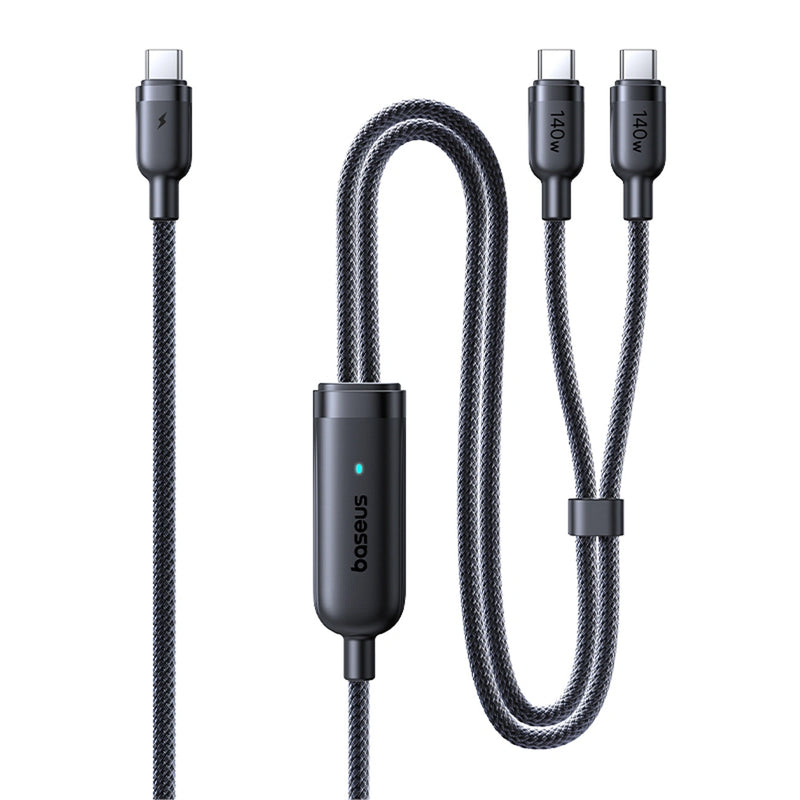 Cablu Baseus Flash 4 2-in-1 USB-C la USB-C 1.5m 140W Negru