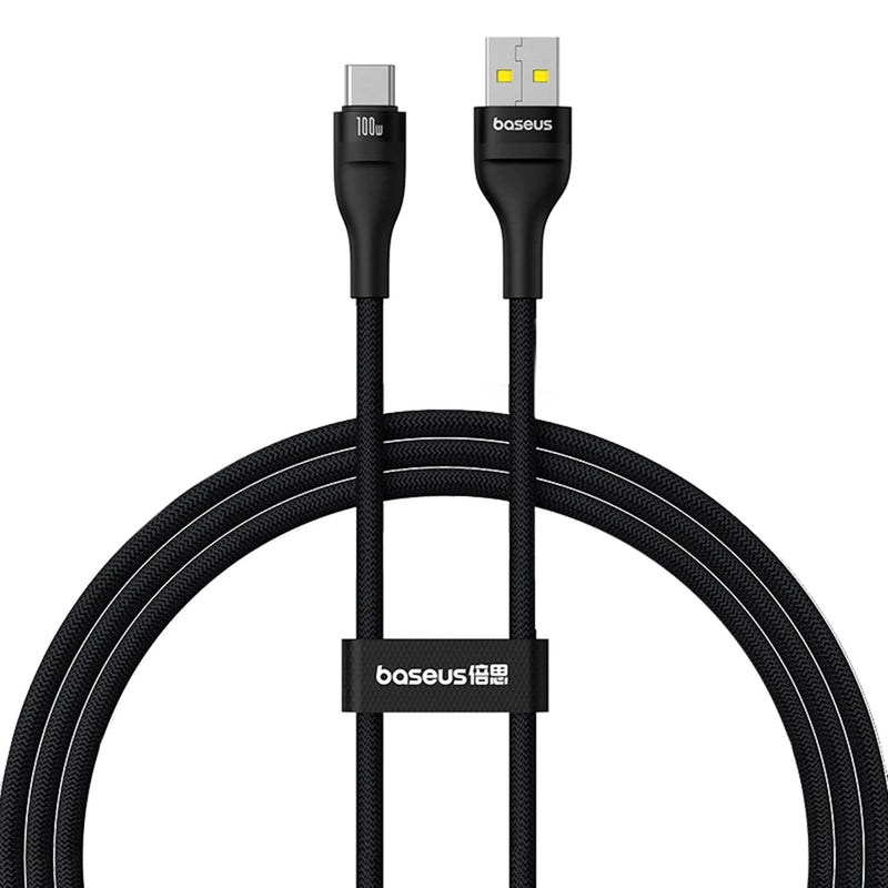 Cablu Baseus Flash 2 USB-C la USB-A 1m 100W Negru