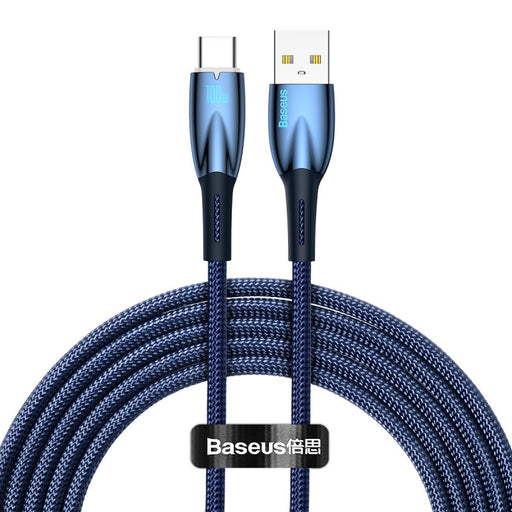Cablu Baseus Glimmer USB la USB-C 2m 100W Albastru