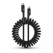 Cablu Baseus Fish-eye Spiralat USB-C la USB-C 1m 100W Negru
