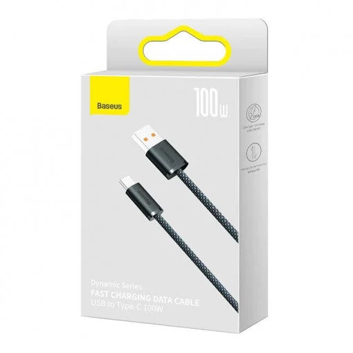 Cablu Dynamic USB la USB-C 2m 100W Gri - Baseus