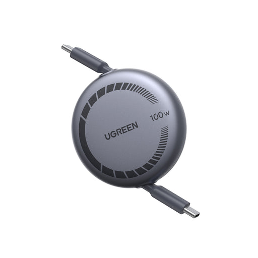 Cablu Ugreen Nexode Retractabil USB-C la USB-C 1m 100W Gri