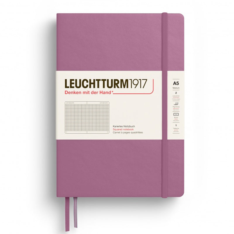 Caiet A5 Aritmetică Copertă Rigidă 126 File Dusty Rose Leuchtturm, copertă rigidă, varianta dusty rose