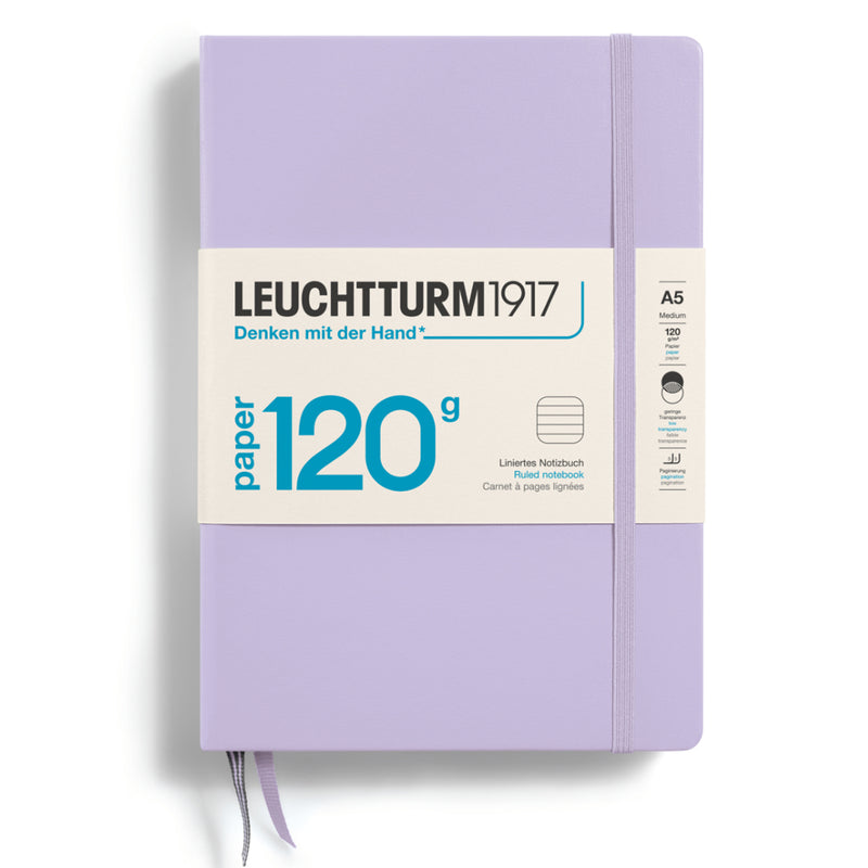 Caiet A5 Dictando 120g Copertă Rigidă 102 File Lila Leuchtturm, copertă rigidă, varianta lila