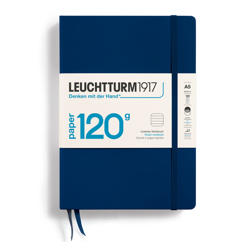 Caiet A5 Dictando 120g Copertă Rigidă 102 File Albastru Navy Leuchtturm, copertă rigidă, varianta albastru navy