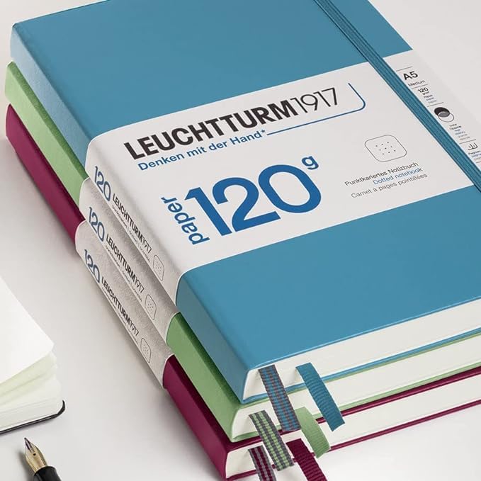 Caiet A5 Dictando 120g Copertă Rigidă 102 File Albastru Navy - Leuchtturm