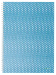 Caiet Birou Spiră Colour'Breeze A4 Aritmetică Copertă Carton 80 File Albastru Esselte, copertă carton