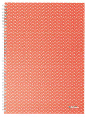 Caiet Birou Spiră Colour'Breeze A4 Dictando Copertă Carton 80 File Corai Esselte, copertă carton