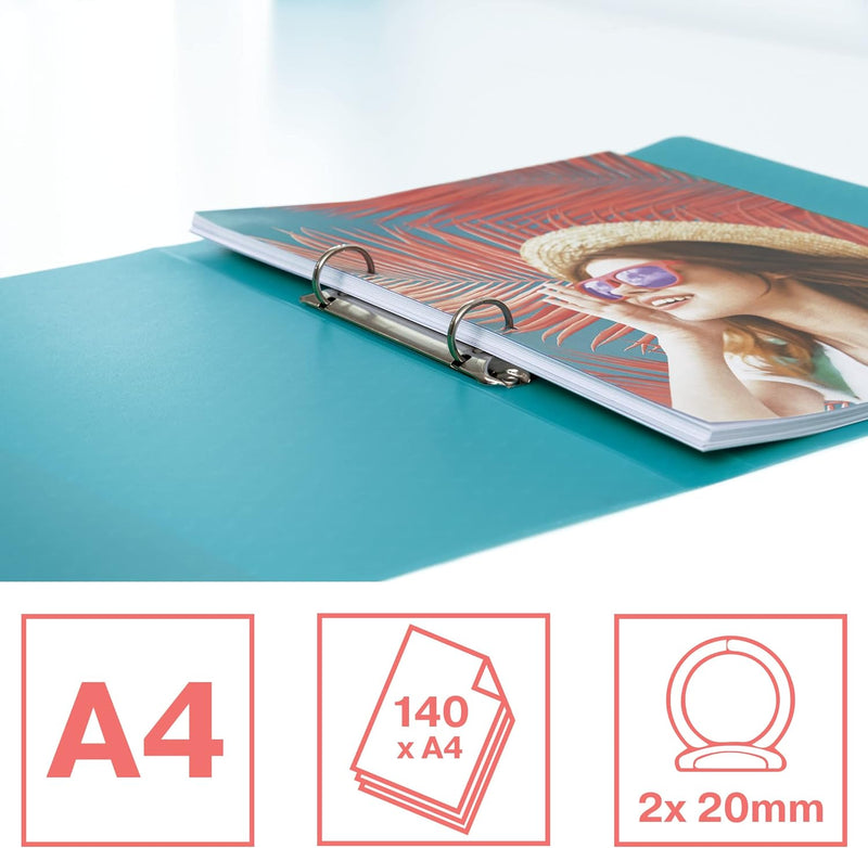 Caiet Mecanic A4 2 Inele 25MM/32MM Copertă Flexibilă Albastru Colour'Breeze - Esselte