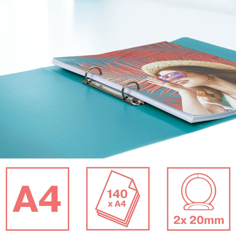 Caiet Mecanic A4 2 Inele 25MM/32MM Copertă Flexibilă Corai Colour'Breeze - Esselte