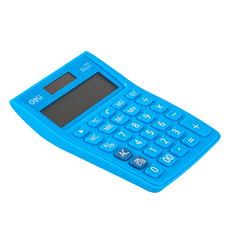 Calculator de Birou 12 Cifre 1238 Alb-Albastru Deli