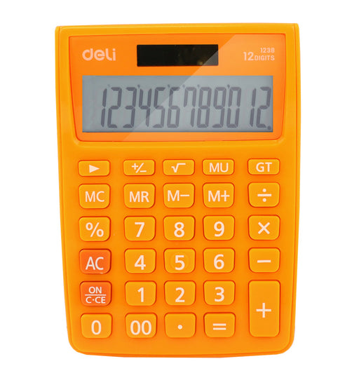 Calculator de Birou 12 Digiți 1238 Alb-Portocaliu Deli