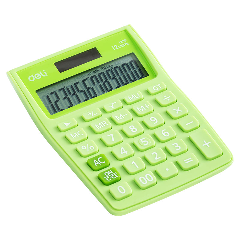 Calculator de Birou 12 Digiți 1238 Alb-Verde Deli
