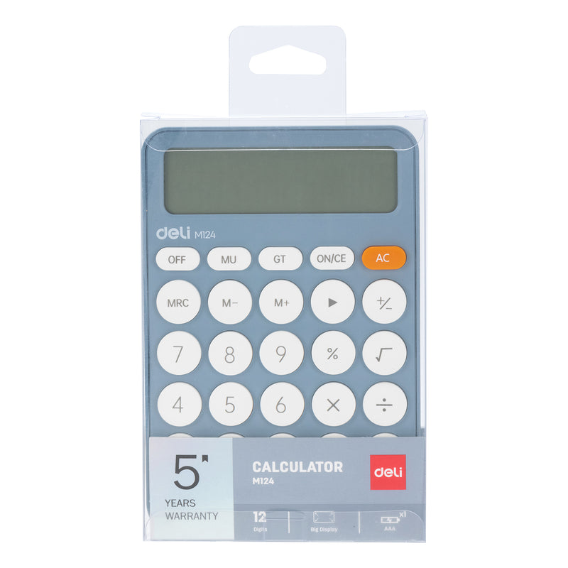 Calculator de Birou 12 Cifre Fashion EM124 Bleu Deli