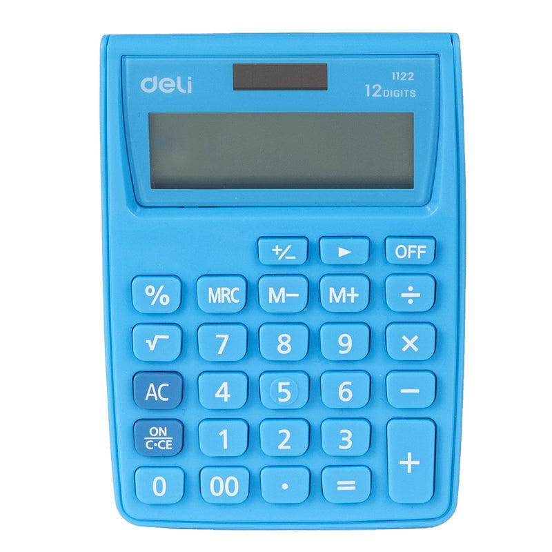 Calculator Buzunar 12 Cifre 1122 Alb-Albastru - Deli - imagine produs