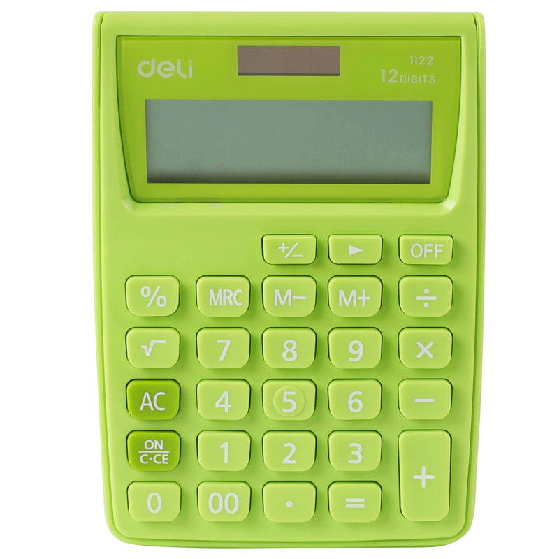 Calculator Buzunar 12 Cifre 1122 Alb-Verde - Deli - imagine produs