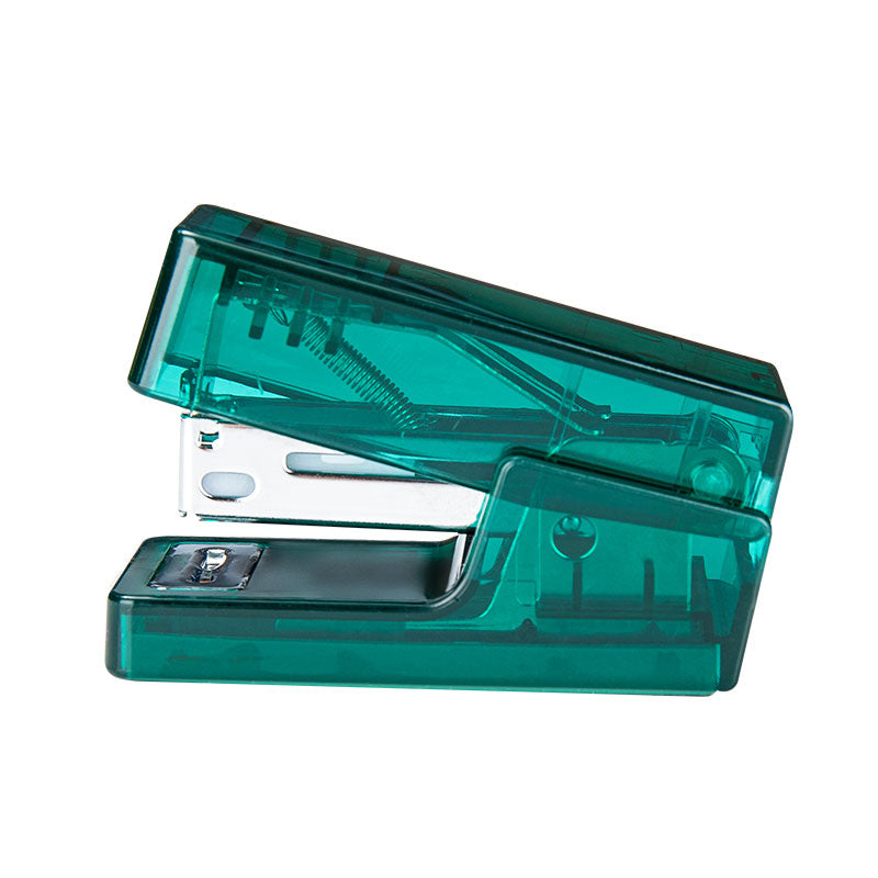 Capsator mini Deli NuSign, capse 24/6, 12 coli - Verde Transparent