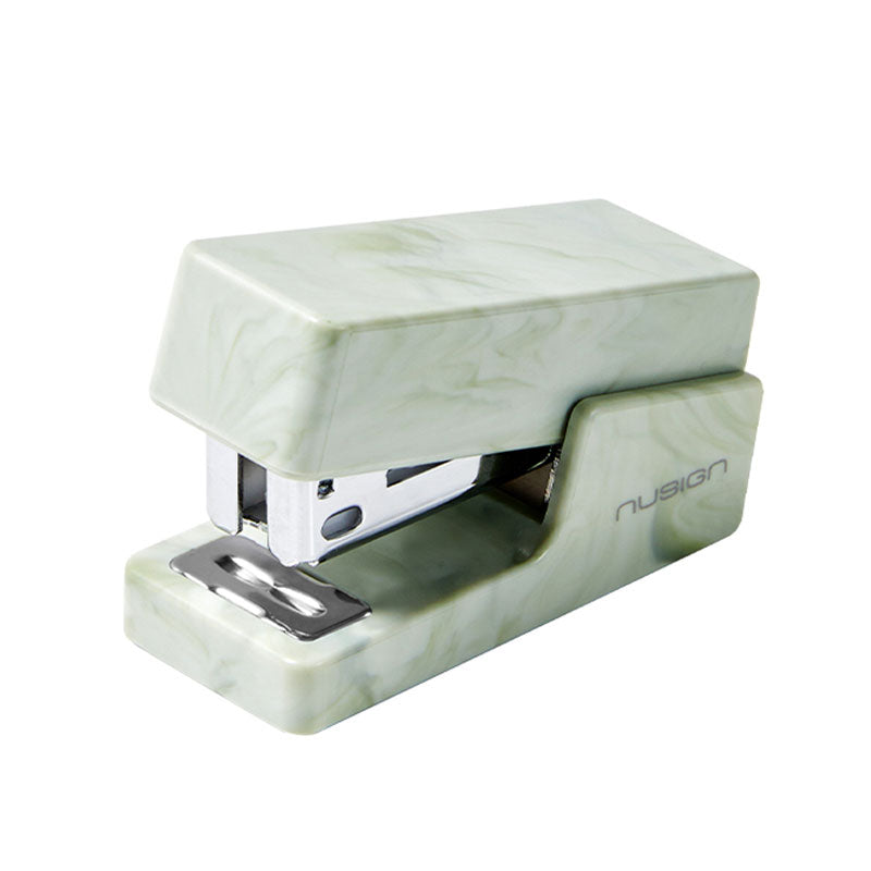 Capsator mini Deli NuSign, capse 24/6, 12 coli - Verde Marmorat