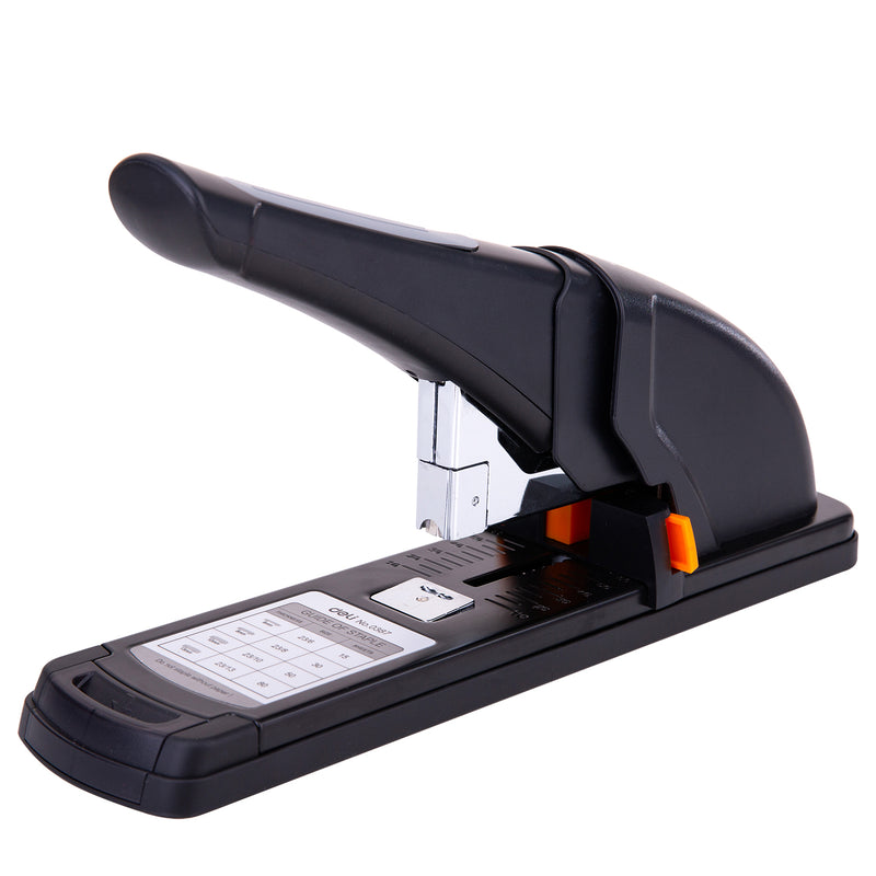 Capsator Heavy-Duty Deli, capse 24/6, 80 coli - Negru