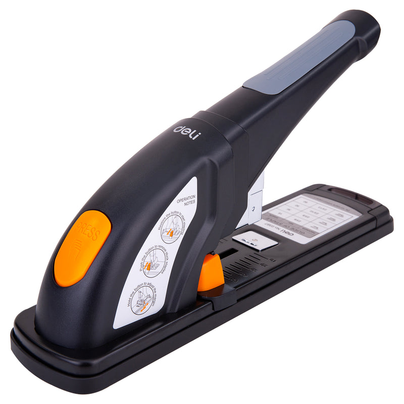 Capsator Heavy-Duty Deli, capse 24/6, 80 coli - Negru